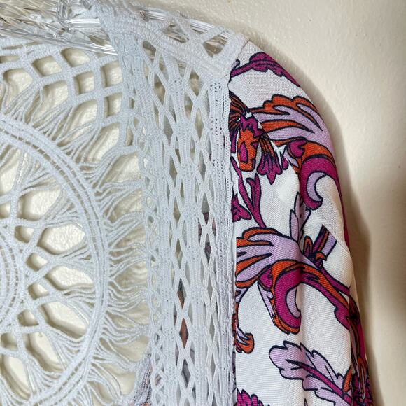 Colleen Lopez Floral Crochet Knit Cardigan XS/S - Picture 9 of 9